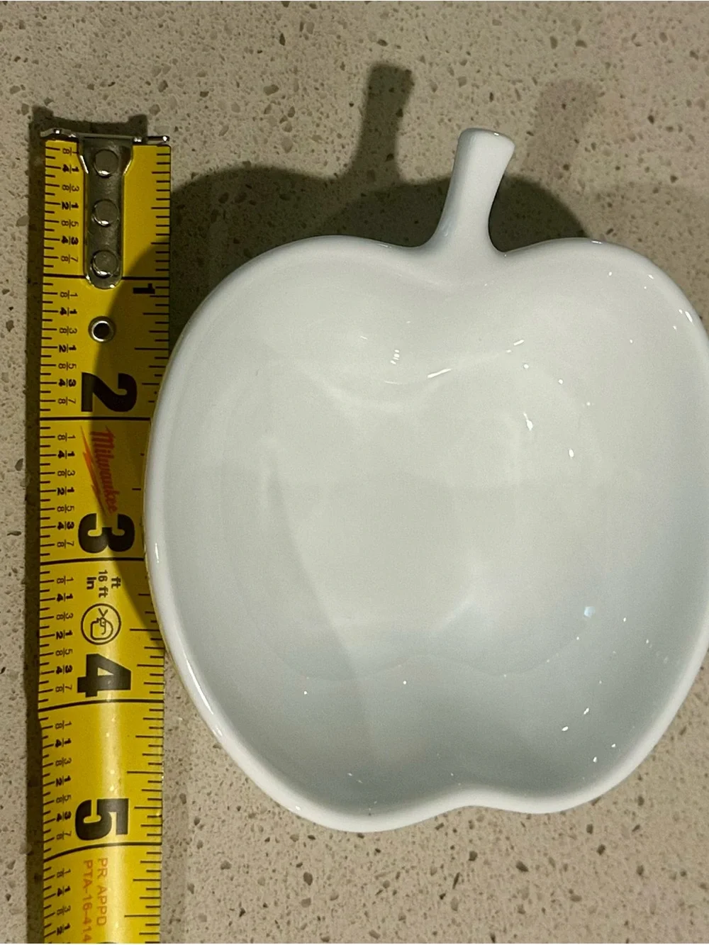 Crate&Barrel White Ceramic Apple Trinket Dish
